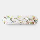 Kleurrijke vertakkingen op wit abstract ontwerp skateboard (Horizontaal)