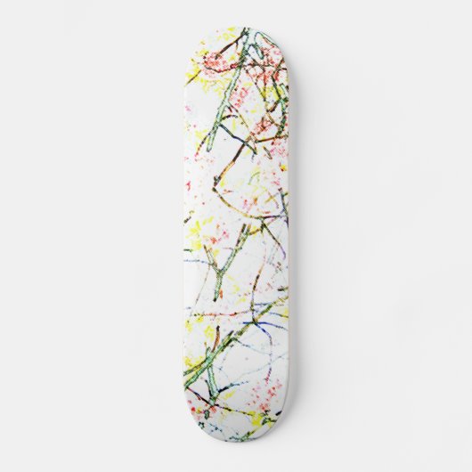 Kleurrijke vertakkingen op wit abstract ontwerp skateboard (Voorkant)