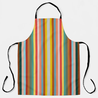 Kleurrijke Verticale Retro Strepen Schort