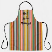 Kleurrijke verticale retro strepen schort (Voorkant)