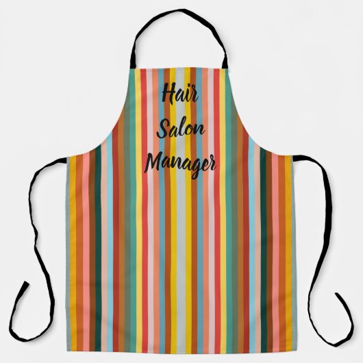 Kleurrijke verticale retro strepen schort (Voorkant)