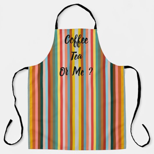 Kleurrijke verticale retro strepen schort (Voorkant)