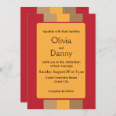 Kleurrijke verticale strepen bruiloft uitnodiging (Voorkant / Achterkant)