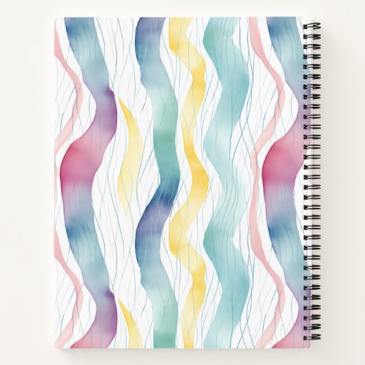 Kleurrijke vetgedrukte lijnen notitieboek (Achterkant)