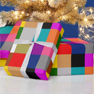 Kleurrijke vette kleur blokken ontwerp cadeaupapier
