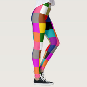 Kleurrijke vette kleur blokken ontwerp  leggings