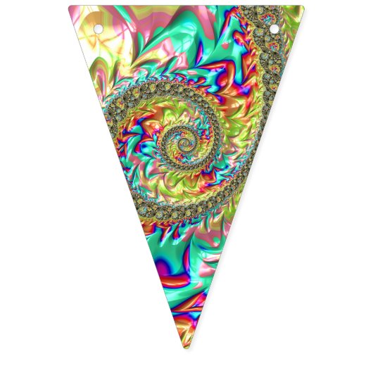 Kleurrijke Vette Levendige Groovy Trippy Fractal S Vlaggetjes (Eerste vlag)