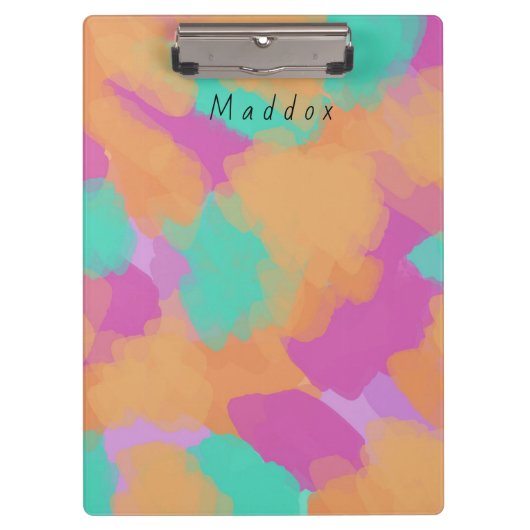 Kleurrijke Vette Moderne Artiestenpatroon + Douane Klembord (Voorkant)