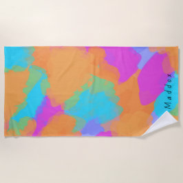 Kleurrijke Vette Moderne Artiestenpatroon + Douane Strandlaken