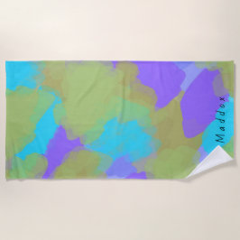 Kleurrijke Vette Moderne Artiestenpatroon + Douane Strandlaken
