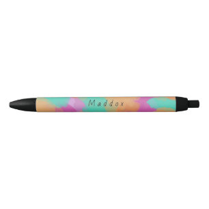Kleurrijke Vette Moderne Artiestenpatroon + Douane Zwarte Inkt Pen