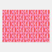 Kleurrijke Vette Roze en Rode 30ste Verjaardag Inpakpapier Vel (Voorkant 3)
