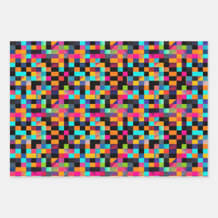 Kleurrijke Vibrant Geometrische Vormen Patroon Inpakpapier Vel