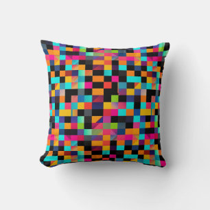 Kleurrijke Vibrant Geometrische Vormen Patroon Kussen
