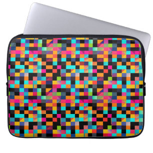 Kleurrijke Vibrant Geometrische Vormen Patroon Laptop Sleeve