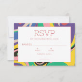 Kleurrijke Vibrant Swirl Art Wedding Response Kaar RSVP Kaartje (Voorkant)