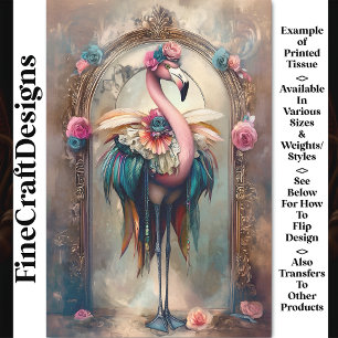 Kleurrijke Victoriaans Carnaval Flamingo BH4 Decou Tissuepapier