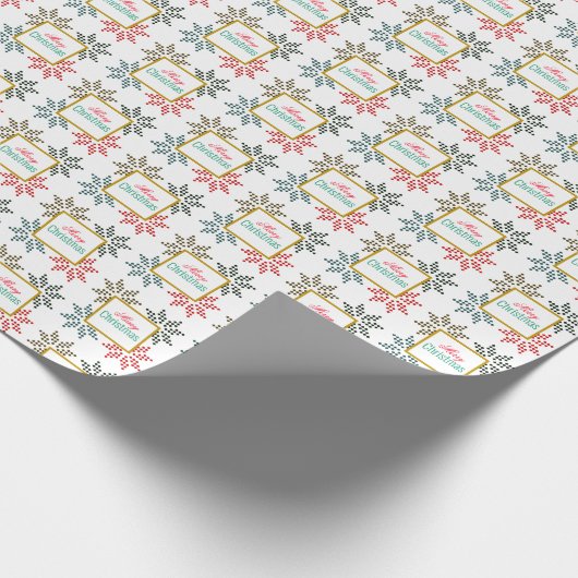 Kleurrijke Vier Poinsettias Motief Vrolijk Kerstfe Cadeaupapier (Hoek)