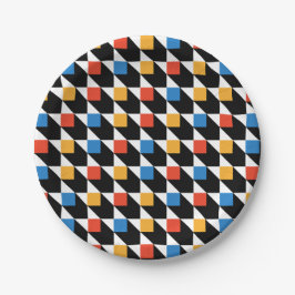 Kleurrijke vierkanten Borden Papieren Bordje