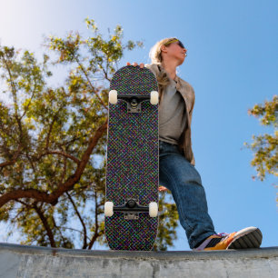 Kleurrijke vierkanten geometrisch uniek levendig p skateboard
