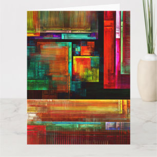 Kleurrijke vierkanten Modern Abstract kunstpatroon Bedankkaart