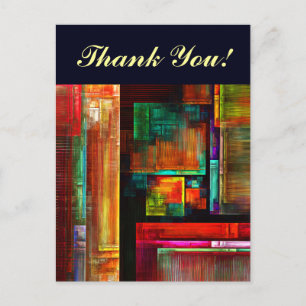 Kleurrijke vierkanten Modern Abstract kunstpatroon Briefkaart