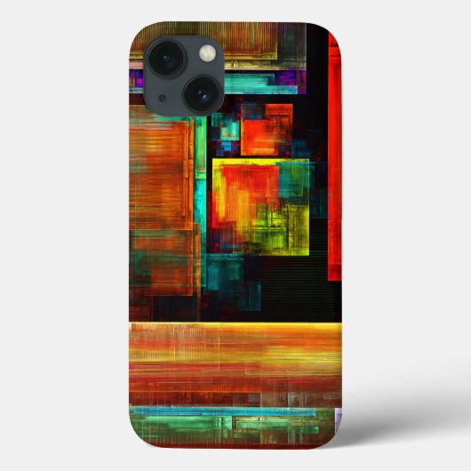 Kleurrijke vierkanten Modern Abstract kunstpatroon Case-Mate iPhone Case (Achterkant)