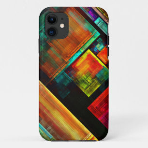 Kleurrijke vierkanten Modern Abstract kunstpatroon iPhone 11 Hoesje