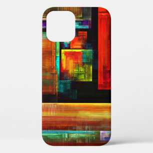 Kleurrijke vierkanten Modern Abstract kunstpatroon iPhone 12 Hoesje