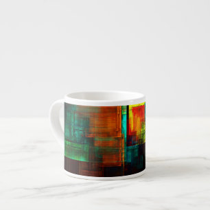 Kleurrijke vierkanten Modern Abstract kunstpatroon Espresso Kop