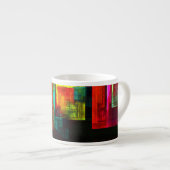 Kleurrijke vierkanten Modern Abstract kunstpatroon Espresso Kop (Voorkant rechts)