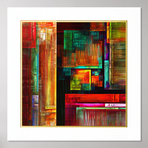 Kleurrijke vierkanten Modern Abstract kunstpatroon Folie Afdrukken