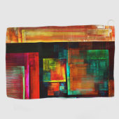 Kleurrijke vierkanten Modern Abstract kunstpatroon Golfhanddoek (Horizontaal)