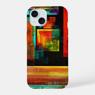 Kleurrijke vierkanten Modern Abstract kunstpatroon iPhone 15 Hoesje