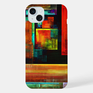 Kleurrijke vierkanten Modern Abstract kunstpatroon iPhone 15 Plus Case