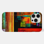 Kleurrijke vierkanten Modern Abstract kunstpatroon iPhone Hoesje (Achterkant horizontaal)