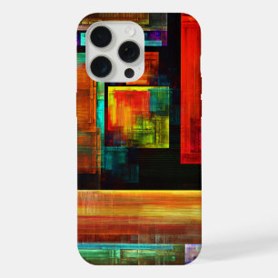 Kleurrijke vierkanten Modern Abstract kunstpatroon iPhone 15 Pro Max Hoesje