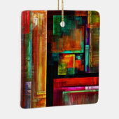 Kleurrijke vierkanten Modern Abstract kunstpatroon Keramisch Ornament (Rechts)