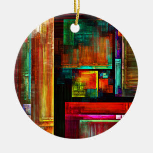 Kleurrijke vierkanten Modern Abstract kunstpatroon Keramisch Ornament