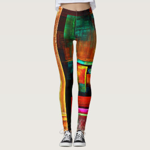 Kleurrijke vierkanten Modern Abstract kunstpatroon Leggings