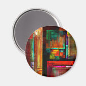 Kleurrijke vierkanten Modern Abstract kunstpatroon Magneet (Voorkant / Achterkant)