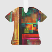 Kleurrijke vierkanten Modern Abstract kunstpatroon Ornament (achterkant)