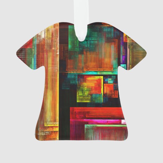 Kleurrijke vierkanten Modern Abstract kunstpatroon Ornament (achterkant)