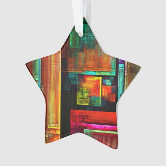 Kleurrijke vierkanten Modern Abstract kunstpatroon Ornament (voorkant)