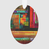 Kleurrijke vierkanten Modern Abstract kunstpatroon Ornament (achterkant)