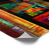 Kleurrijke vierkanten Modern Abstract kunstpatroon Poster (Hoek)