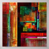 Kleurrijke vierkanten Modern Abstract kunstpatroon Poster (Voorkant)