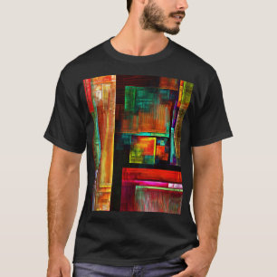 Kleurrijke vierkanten Modern Abstract kunstpatroon T-shirt