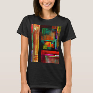 Kleurrijke vierkanten Modern Abstract kunstpatroon T-shirt