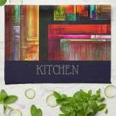 Kleurrijke vierkanten Modern Abstract kunstpatroon Theedoek (Gevouwen)